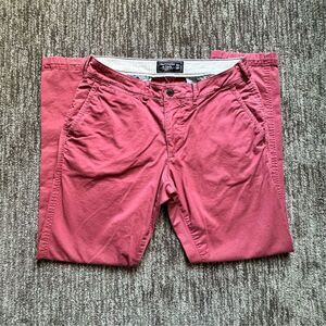 Abercrombie & Fitch Men's Langdon Slim Stretch Chinos Salmon Pink Size 30x30‎